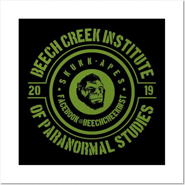 Beech Creek Institute Stencil Seal (Olive Ink) Wall Art by J. Rufus T-Shirtery